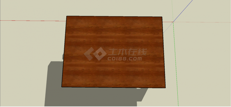 现代四腿支撑复合结构材质木质桌面茶几su模型-图二