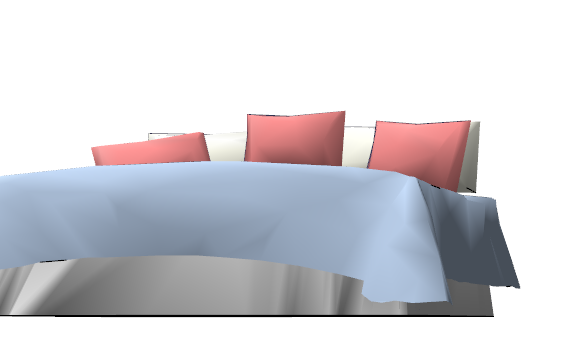 现代小清晰风格床su模型_图1