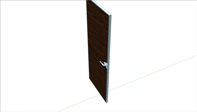 实木材质长门把手的门su模型_图1