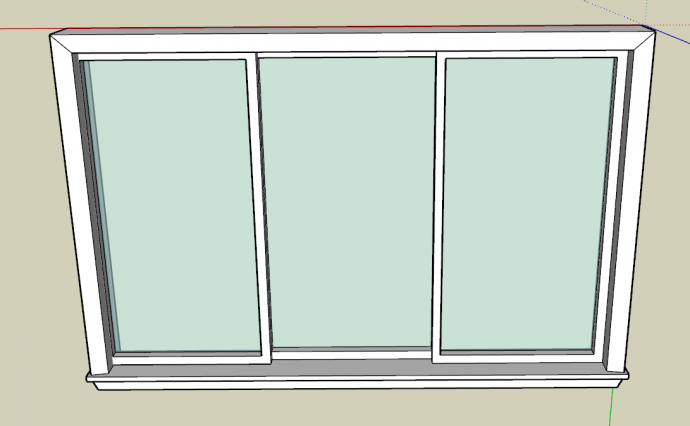 现代多层小区窗台窗户su模型_图1