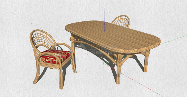 新古典艺术风格小型餐桌椅组合su模型-图二