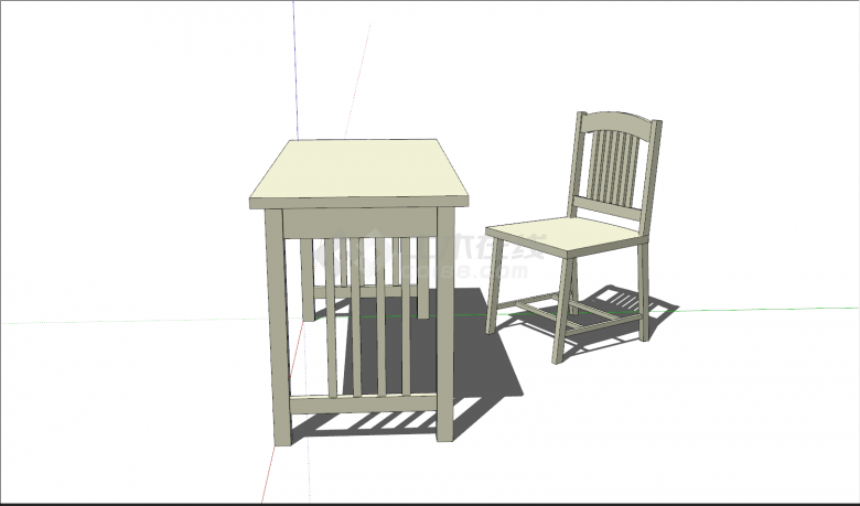 简易式学校桌椅组合su模型-图一
