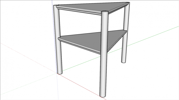 三角形两层桌椅放置su模型_图1