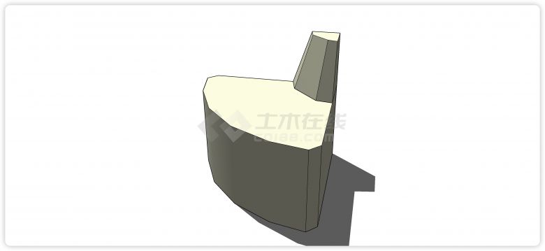 现代风格扇形座位沙发su模型-图二
