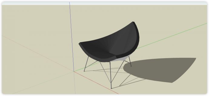 不锈钢凳腿榄角造型休闲凳子su模型_图1