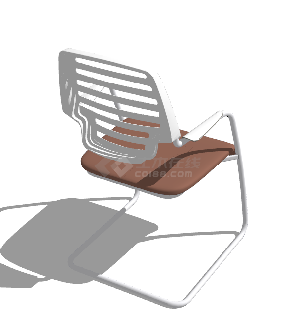 现代塑料皮垫子椅子su模型-图二