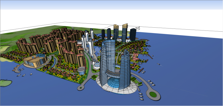 现代多元化城市设计su模型-图二
