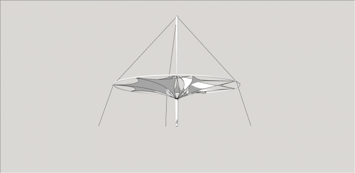 创意型风车状张拉膜su模型_图1
