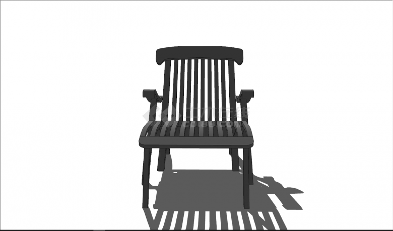 休闲黑色躺睡式椅子su模型-图二