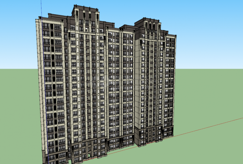 现代设计高层电梯房住宅小区规划建筑方案su模型-图二
