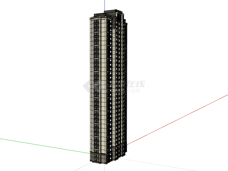 高层小区居住区规划建筑su模型 -图二