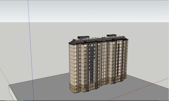 多层的尖顶的住宅小区居住区规划建筑方案SU模型_图1