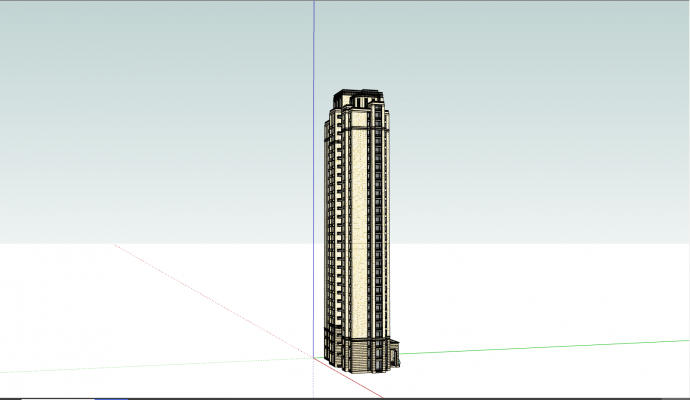 一栋多层的高档的住宅小区居住区规划建筑方案SU模型 _图1