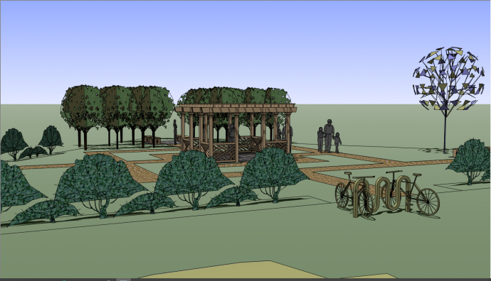 小型花园式园林规划su模型_图1