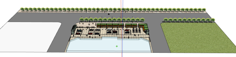 现代停车场公园景观建筑小品su模型-图二
