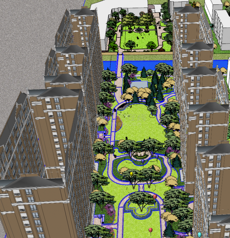 小区公园景观建筑设计su模型-图二