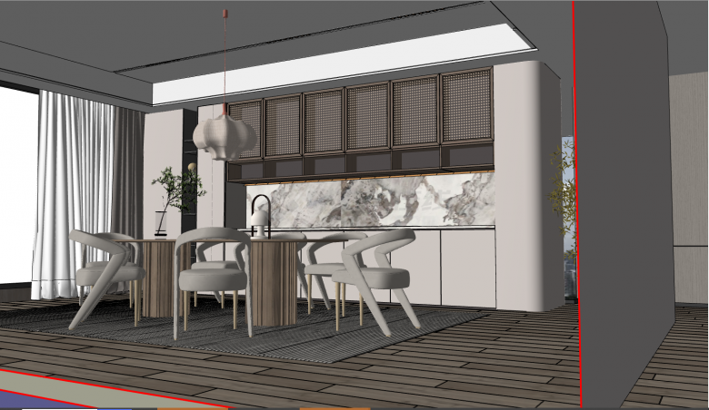现代化的时尚的茶室厨房餐厅等 su模型-图二
