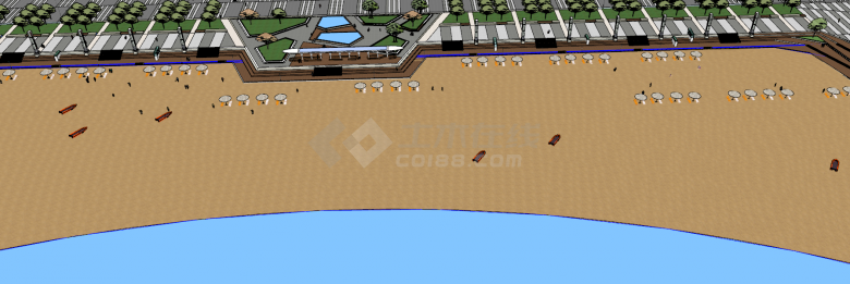 现代大型沙滩建筑设计su模型-图二