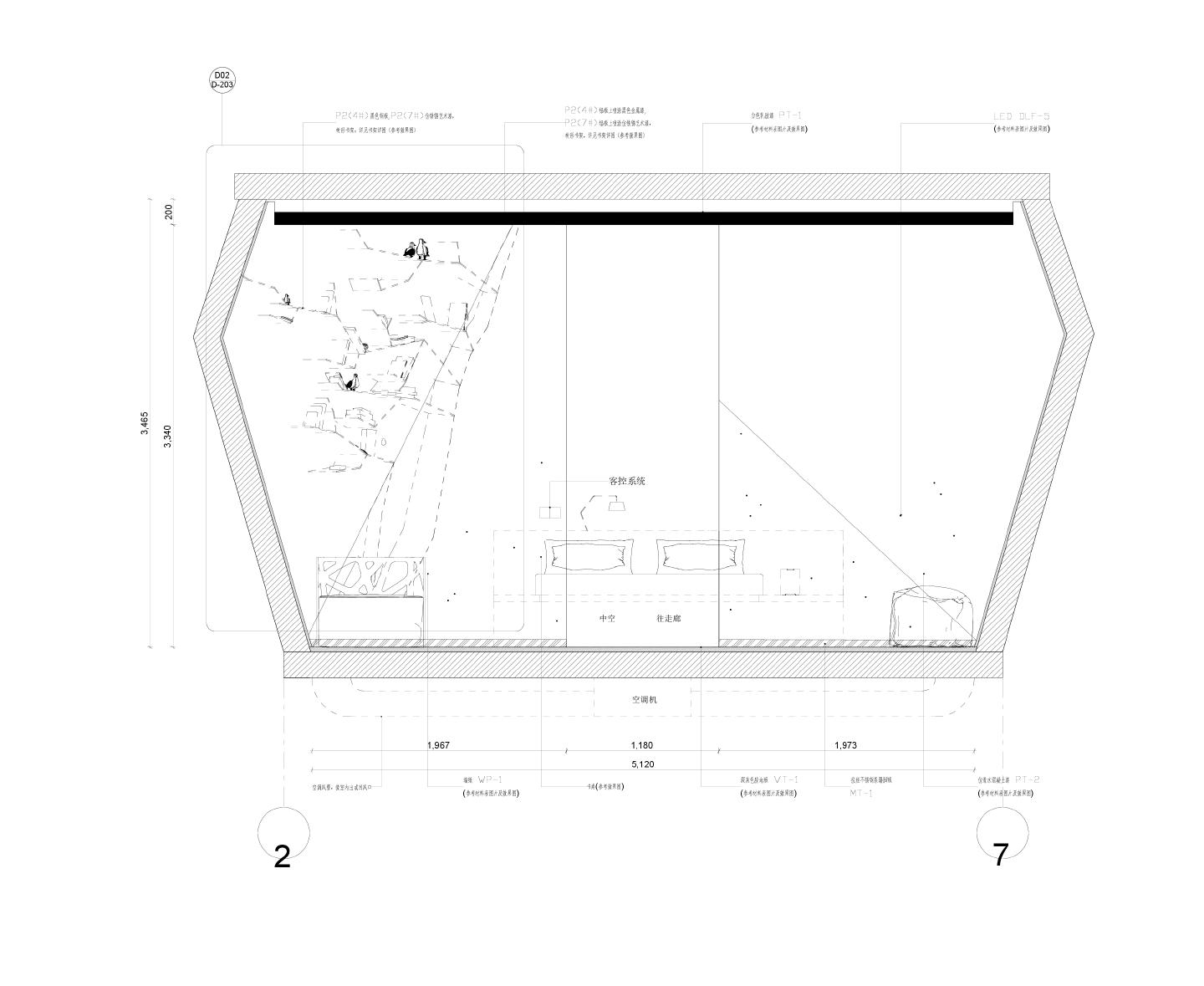 某某建筑P2-DY10卧室立面图2CAD图