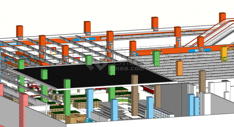 多层大型商场超市su模型-图二