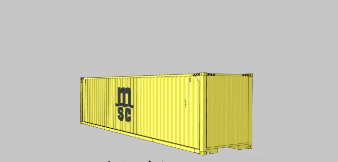 黄色单个集装箱su模型_图1