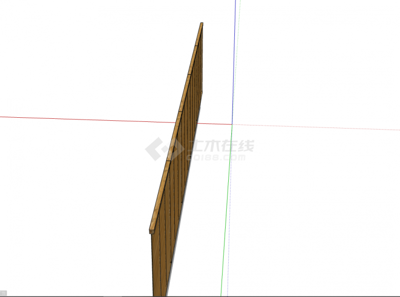长长的竹制的篱笆栅栏su模型-图一