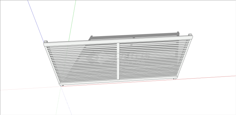 现代白色木制栅栏su模型-图二