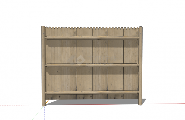 现代木板拼接篱笆栅栏SU模型-图一
