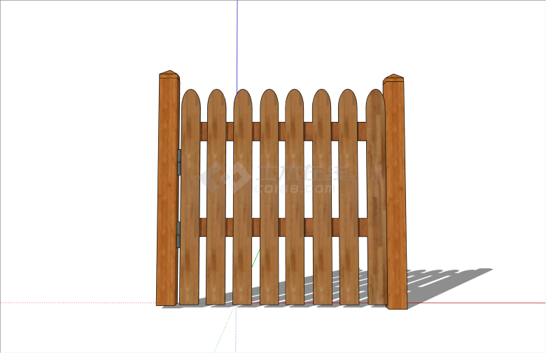 户外现代木篱笆篱笆栅栏SU模型-图一
