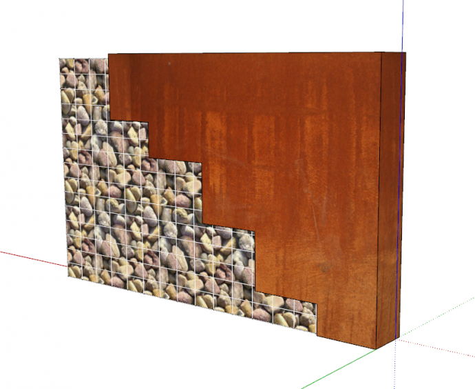现代小块的艺术石墙su模型_图1