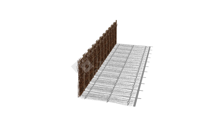 褐色经典篱笆栅栏SU模型 -图二