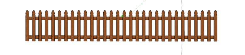 现代深棕色篱笆栅栏SU模型-图二