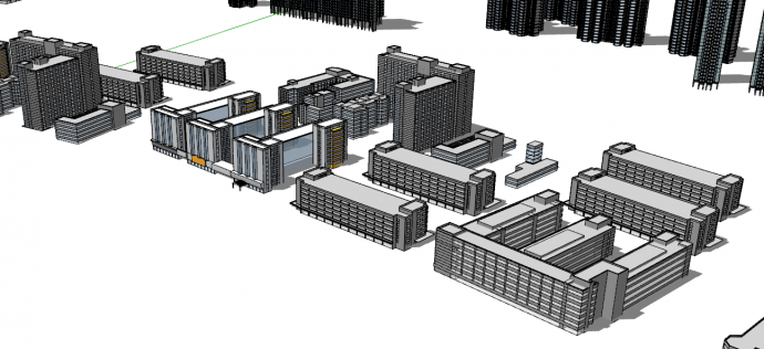 写字公寓城市 商业建筑配楼 su模型_图1