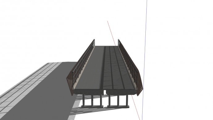 直线木质景观桥su模型_图1