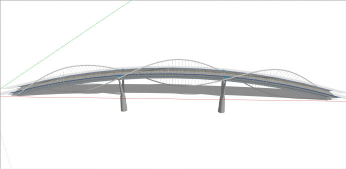 都市灰色系景观桥 su模型_图1