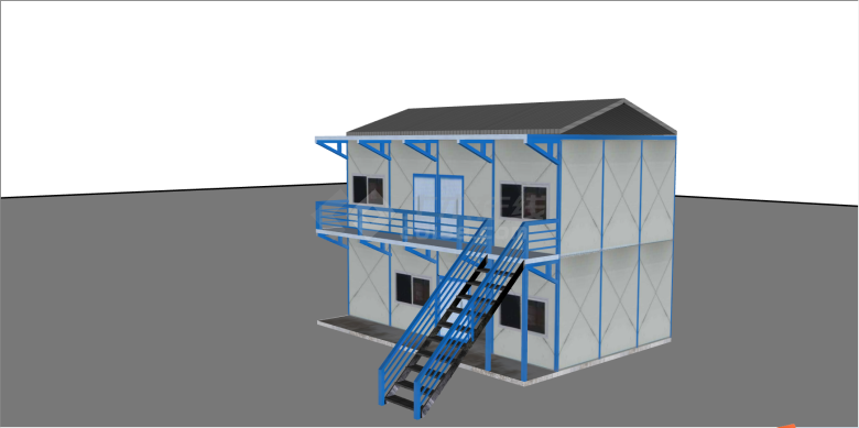 物品存放仓库活动板房的SU模型-图二