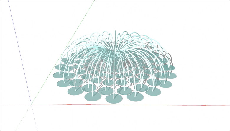 现代花簇球形喷泉旱喷su模型-图一