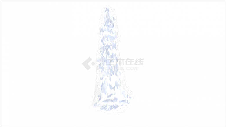 白浅蓝火焰形状喷泉su模型-图二