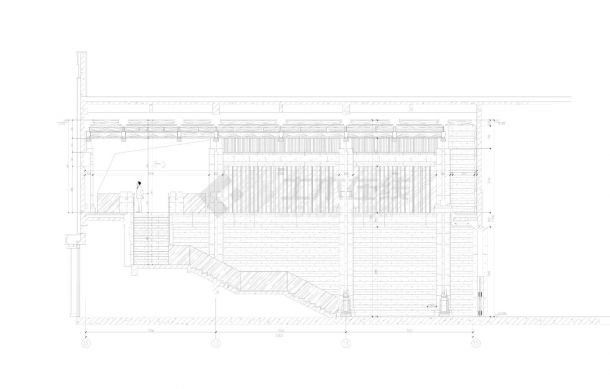 某某建筑1F-立面点位-地下一层阶梯水廊平面图CAD图-图二
