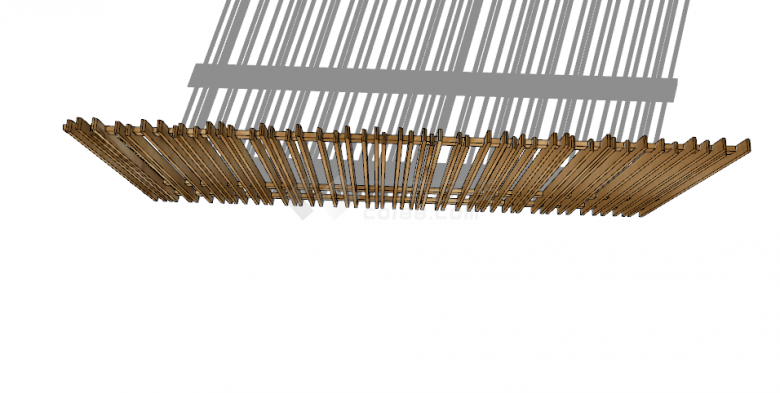 由长短不一的木头搭建的篱笆栅栏su模型-图二