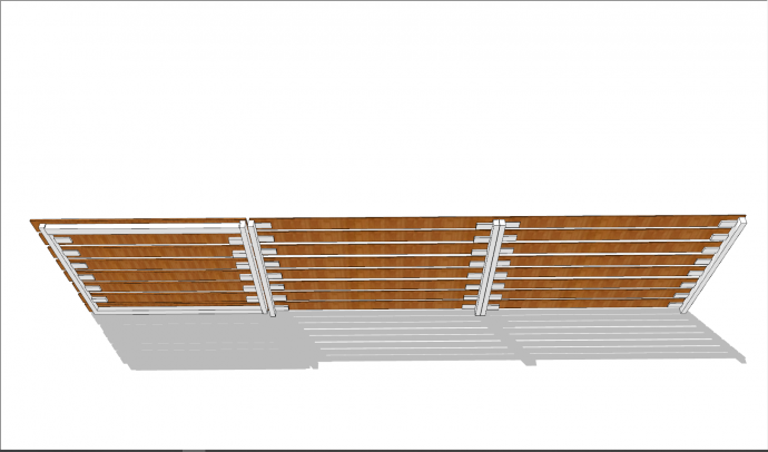铁板固定木质篱笆栅栏su模型_图1