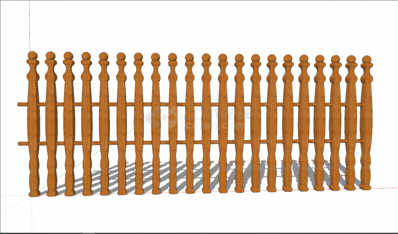 木质紧凑篱笆栅栏su模型-图二
