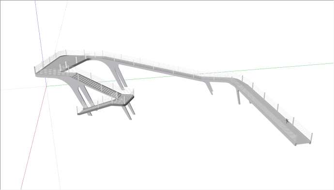 现代过街楼梯景观桥su模型_图1