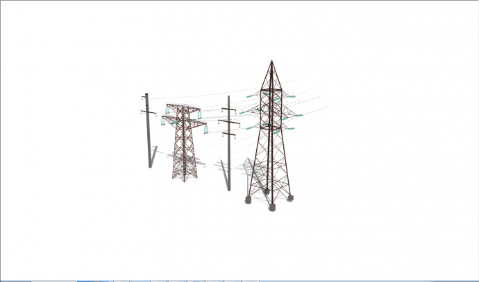 现代高压电塔 电线杆su模型_图1