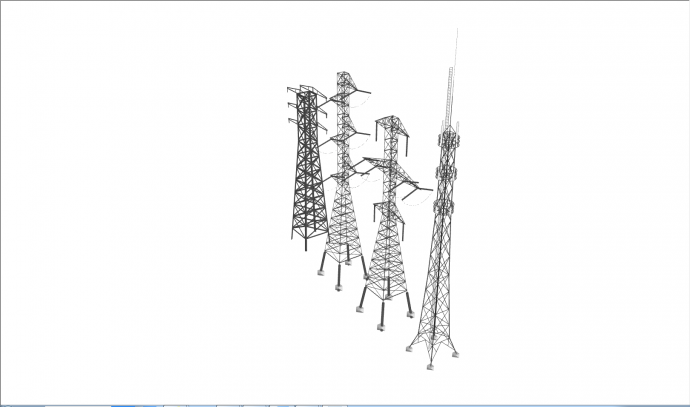 现代大型高压电塔 电线杆su模型_图1