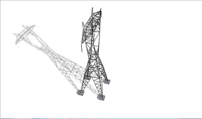 现代X形高压电塔 电线杆 su模型_图1