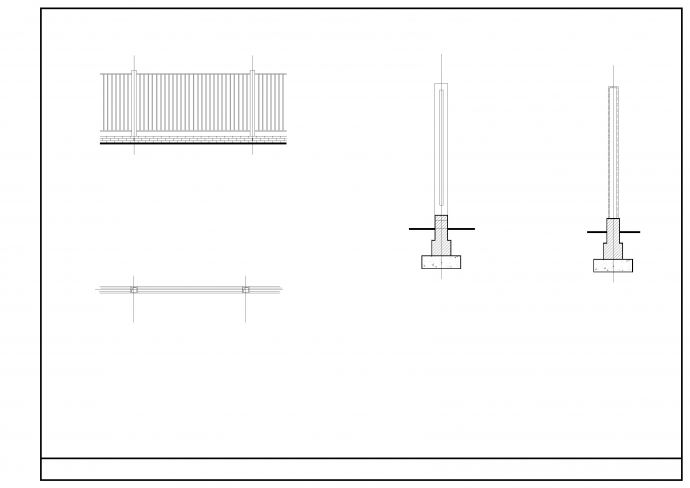 实体与格栅围墙建筑和结构图_图1