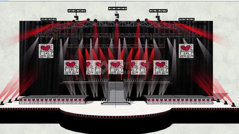 国外超美迪斯扣舞台su模型-图一