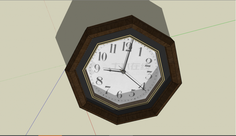 带有菱形格状的深色的钟表su模型-图二