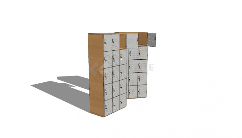 现代多格子商业用柜子su模型-图二